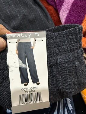 Matty M Dark Gray Pinstripe Girls' Pull-On Joggers